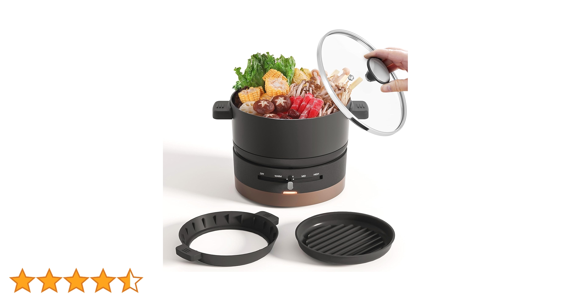 Amazon.co.jp: 【1台多役】 電気鍋 ホットプレート 一人用